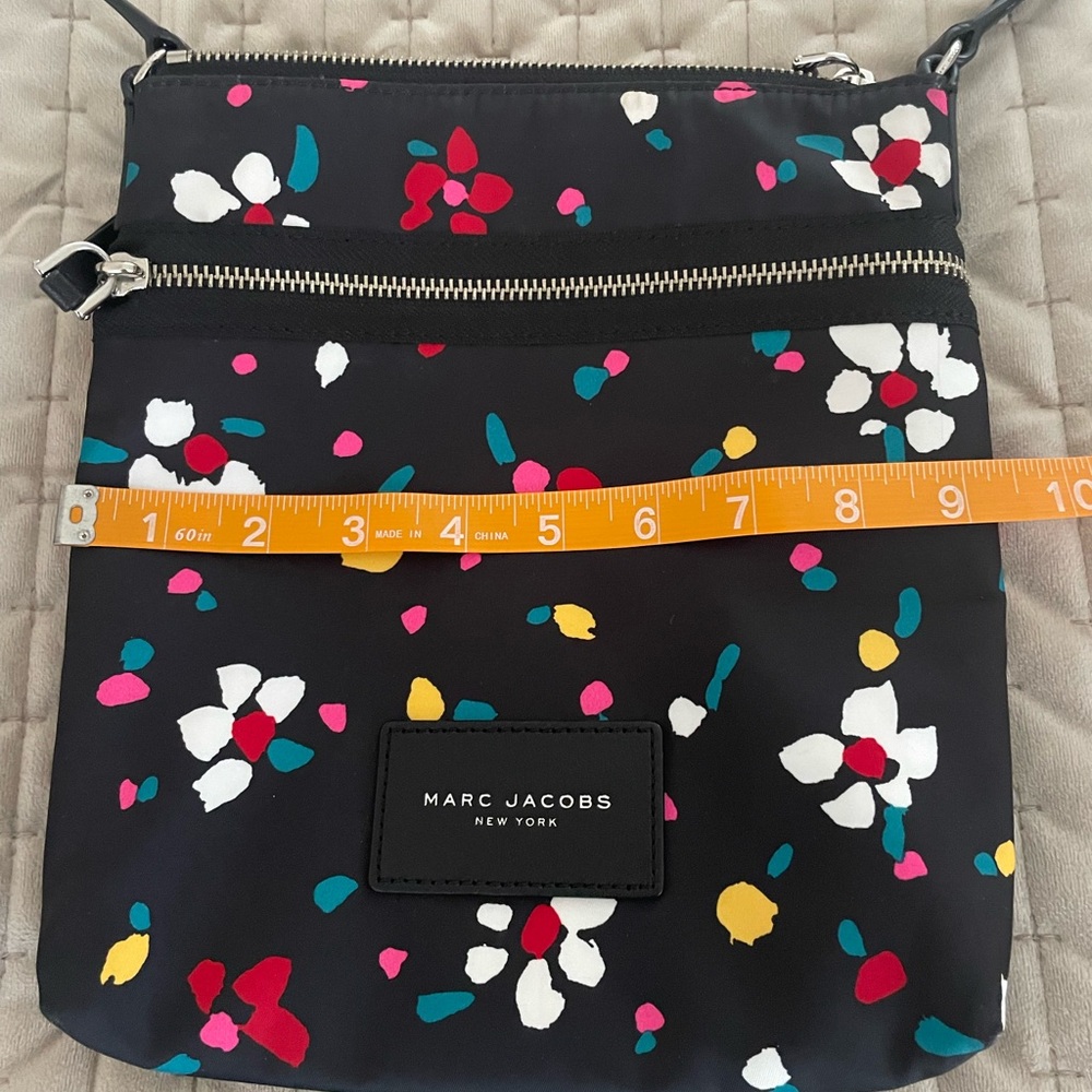 Marc Jacobs Black Floral Print Crossbody Bag with Colorful Accents - Picture 14 of 14